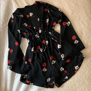 Fall bell sleeve romper